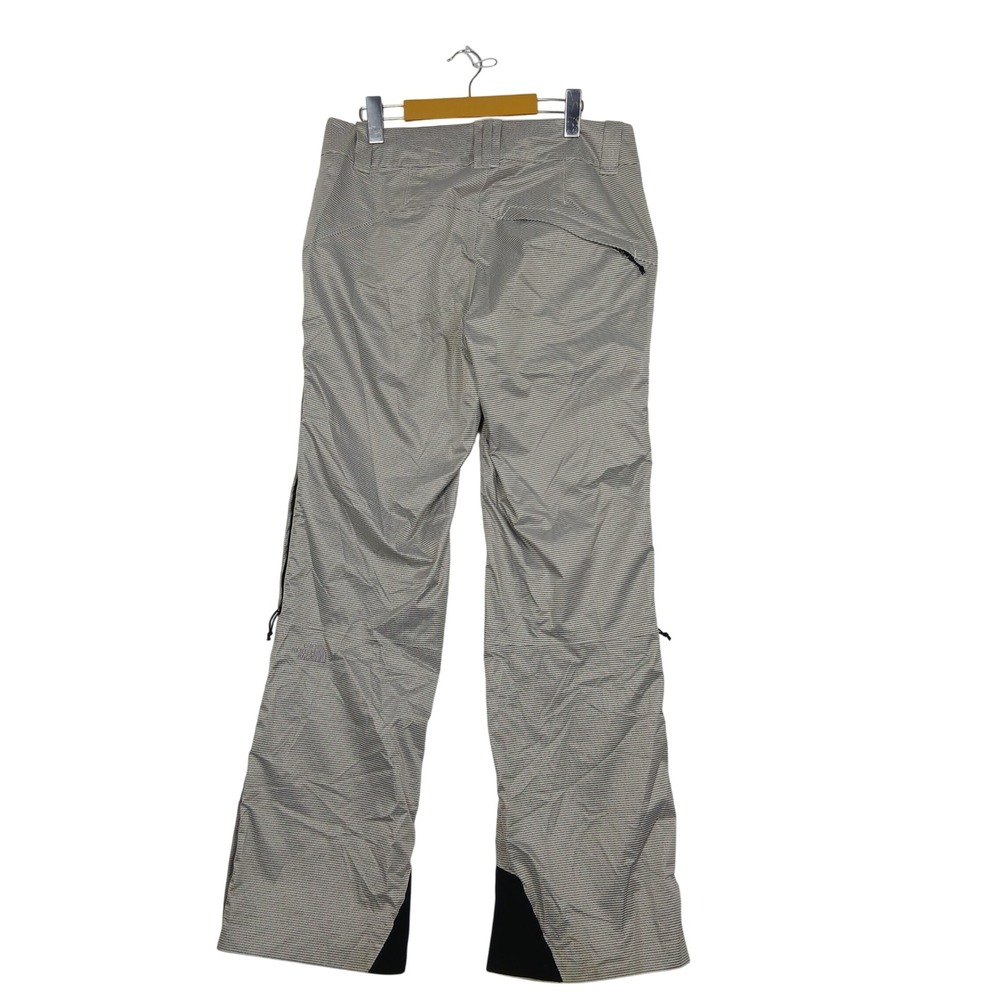 The North Face HyVent Snow Pants Tan White Micro Check Waterproof Womens M